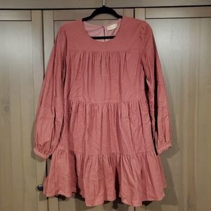 Altar'd State Pink Corduroy Dress
